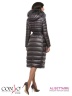 Модное женское пальто Conso WLF170538 - iron – темно-серый​ приталенного силуэта длиной макси. Модель с запахом застегивается на потайные кнопки.  Фото 3