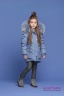 Элегантное и одновременно милое детское пальто PRINCESS NAUMI PN17 266 02 Sky Blue - голубой подарит много тепла вашему малышу. Фото 1