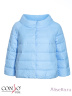 Модная куртка укороченного типа CONSO SS170108 - blue melange - синий меланж​ для прохладной погоды. Свободный силуэт со спущенным плечом и рукавами три четверти. Модель со свободным воротником-стойкой застегивается на потайные кнопки. Фото 4