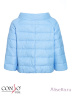 Модная куртка укороченного типа CONSO SS170108 - blue melange - синий меланж​ для прохладной погоды. Свободный силуэт со спущенным плечом и рукавами три четверти. Модель со свободным воротником-стойкой застегивается на потайные кнопки. Фото 6
