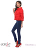 Модная куртка укороченного типа CONSO SS170108 - rosso - красный​ для прохладной погоды. Свободный силуэт со спущенным плечом и рукавами три четверти. Модель со свободным воротником-стойкой застегивается на потайные кнопки. Фото 2
