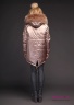 Зимний пуховик куртка с мехом енота NAUMI 18 W 766 02 Gold rose – Розовое золото