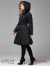 Эффектное пальто Conso WM 180511 - nero – черный приталенного силуэта с расклешенной юбкой длиной выше колена. Фото 5