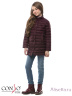 CONSO SG170209 - marsala - марсала - куртка для девочек удлиненного типа для прохладной погоды. Модель прямого силуэта с длинными рукавами дополнена воротником-стойкой и прорезными карманами на кнопке. Фото 1