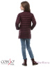 CONSO SG170209 - marsala - марсала​ - куртка для девочек удлиненного типа для прохладной погоды. Модель прямого силуэта с длинными рукавами дополнена воротником-стойкой и прорезными карманами на кнопке. Фото 3