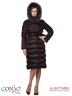 Модное женское пальто Conso WLF170538 - marsala – темно-винный​ приталенного силуэта длиной макси. Модель с запахом застегивается на потайные кнопки. Фото 2