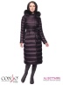 Модное женское пальто Conso WLF170538 - marsala – темно-винный​ приталенного силуэта длиной макси. Модель с запахом застегивается на потайные кнопки. Фото 1