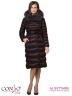 Модное женское пальто Conso WLF170538 - marsala – темно-винный​ приталенного силуэта длиной макси. Модель с запахом застегивается на потайные кнопки. Фото 3