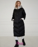 Пуховик зимнее пальто дутик длинный ALBANA 125 BLACK - Черный