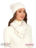 Стильный меланжевый шарф Conso KS180316 - ivory – молочный с фактурными краями. Модель изготовлена из мягкого приятного к телу трикотажа. Фото 4