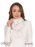 Стильный меланжевый шарф Conso KS180316 - ivory – молочный с фактурными краями. Модель изготовлена из мягкого приятного к телу трикотажа. Фото 1