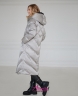 Брендовый теплый женский пуховик длинное пальто ALBANA 125 LIGHT GREY - Светло-серый шведский 