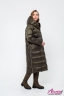 Купить длинный пуховик с капюшоном ALBANA 126 KHAKI - Хаки