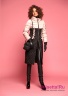 Пальто стеганое прилегающего силуэта Miss NAUMI 18 W 157 00 31 Rose/Black – Розовый/Черный​, с притачным корсетом на шнуровке по полочке. Длина ниже колена.