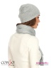 Стильный меланжевый шарф Conso KS180316 - light grey – светло-серый с фактурными краями. Модель изготовлена из мягкого приятного к телу трикотажа. Фото 5