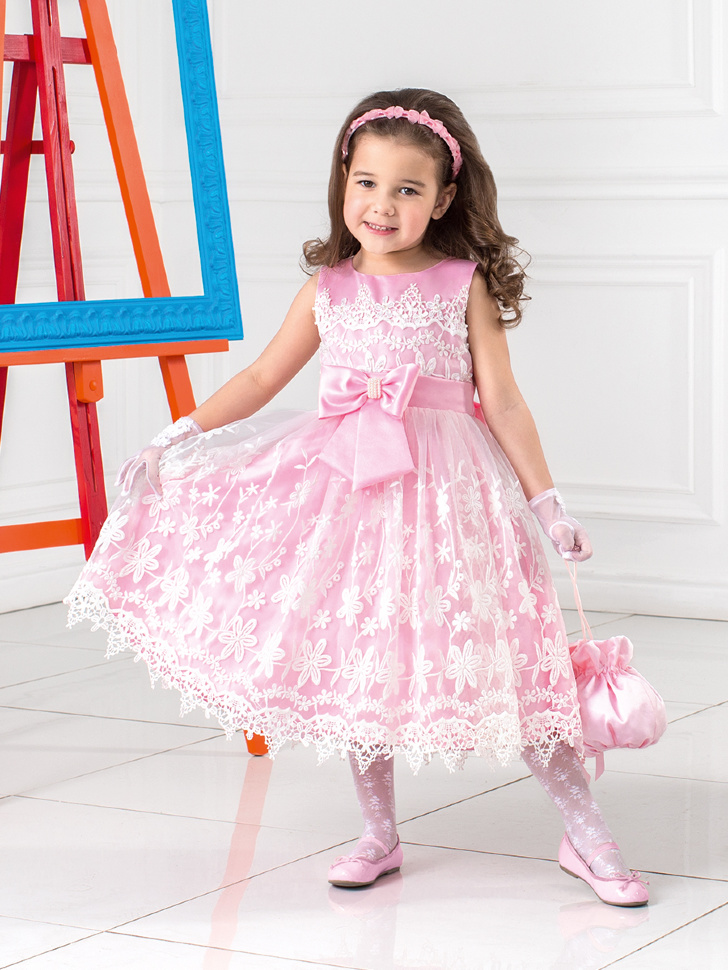 Нарядное платье Полин от Perlitta PSA031501 - розовое