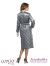 Модное пальто Conso SL180116 - metal grey – темно-серый металлик​ длины миди в спортивном стиле. Воротник и манжеты декорированы контрастным рип-трикотажем. Модель прямого силуэта. Фото 3