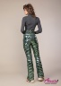 Теплые брюки с натуральным пухом, модель с завышенной талией, зеркальная металлизированная ткань NAUM 851 Z Mirror-Green - Зеленый