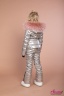 Зимняя короткая куртка с мехом енота PRINCESS NAUMI 221 Z Mirror-Silver - Серебро