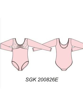 Купальник спортивный с длинными рукавами, без юбки (светло-розовый) SGK 200826 
