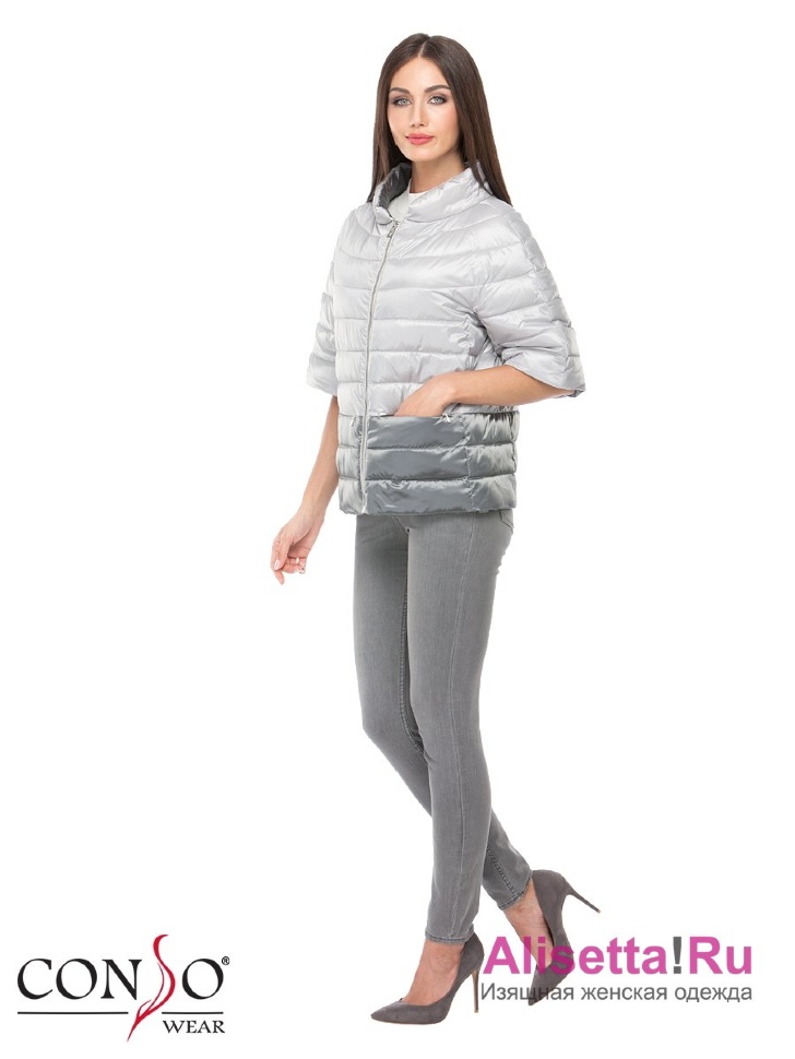 Куртка женская Conso SS180106 - light silver metal grey – светло-серый/темно-серый металлик