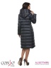 Модное пальто архитектурно свободного силуэта Conso WL170520 - argon – мокрый асфальт​ длиной ниже колен. Пальто с цельным капюшоном. Фото 5
