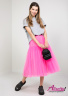 Пышная юбка-сетка из фатина с поясом на резинке NAUMI 7970 pink - ярко-розовый