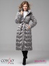 Эффектное приталенное пальто Conso WL 180518 - metal grey – мокрый асфальт длиной миди. Модель с воротником-стойкой и съемным капюшоном. Фото 1