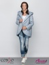 Модная женская куртка на весну и лето​ CONSO SS 190121 arctic ice – серебристо-голубой с запахом классической длины. Купите недорого в официальном интернет-магазине Alisetta.ru. Фото 2