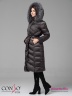 Эффектное пальто Conso WLF 180517 - charcoal – антрацит приталенного силуэта длины миди. Модель с воротником-стойкой. Фото 3