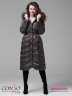 Эффектное пальто Conso WLF 180517 - charcoal – антрацит приталенного силуэта длины миди. Модель с воротником-стойкой. Фото 1