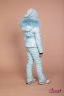 Зимняя короткая куртка с мехом енота PRINCESS NAUMI 221 L Aqua - Голубой 2020-2021