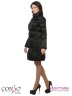 Классическое женское пальто Conso WM170522 - nero – черный​ А-силуэта, длиной до колена, с воротником-стойкой. Модель с комбинированной стежкой. Фото 2