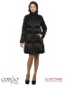 Классическое женское пальто Conso WM170522 - nero – черный​ А-силуэта, длиной до колена, с воротником-стойкой. Модель с комбинированной стежкой. Фото 1