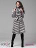 Необычное пальто Conso WL 180519 - metal grey – мокрый асфальт приталенного силуэта длиной миди. Модель со свободным воротником-стойкой. Фото 1