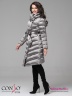 Необычное пальто Conso WL 180519 - metal grey – мокрый асфальт приталенного силуэта длиной миди. Модель со свободным воротником-стойкой. Фото 2