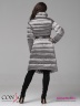 Необычное пальто Conso WL 180519 - metal grey – мокрый асфальт приталенного силуэта длиной миди. Модель со свободным воротником-стойкой. Фото 3