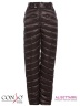 Стеганые зауженные брюки Conso WP170552 - brown – шоколадный​ высокой посадки. Изделие с ветрозащитными внутренними прорезиненными манжетами. Фото 7