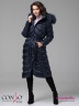 Эффектное пальто Conso WLF 180517 - space – графитово-синий приталенного силуэта длины миди. Модель с воротником-стойкой. Фото 2