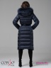 Эффектное пальто Conso WLF 180517 - space – графитово-синий приталенного силуэта длины миди. Модель с воротником-стойкой. Фото 4