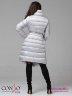 Необычное пальто Conso WL 180519 - light silver – серебристый​ приталенного силуэта длиной миди. Модель со свободным воротником-стойкой. Фото 3