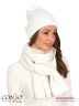 Элегантный меланжевый шарф Conso KS180320 - white – белый с фактурным узором «лапша». Модель изготовлена из приятного к телу и эластичного трикотажа. Фото 5