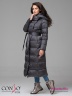 Элегантное пальто Conso WL 180523 - charcoal – антрацит с окантовкой в тон. Модель приталенного силуэта длины миди. Фото 5