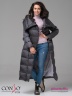 Элегантное пальто Conso WL 180523 - charcoal – антрацит с окантовкой в тон. Модель приталенного силуэта длины миди. Фото 3