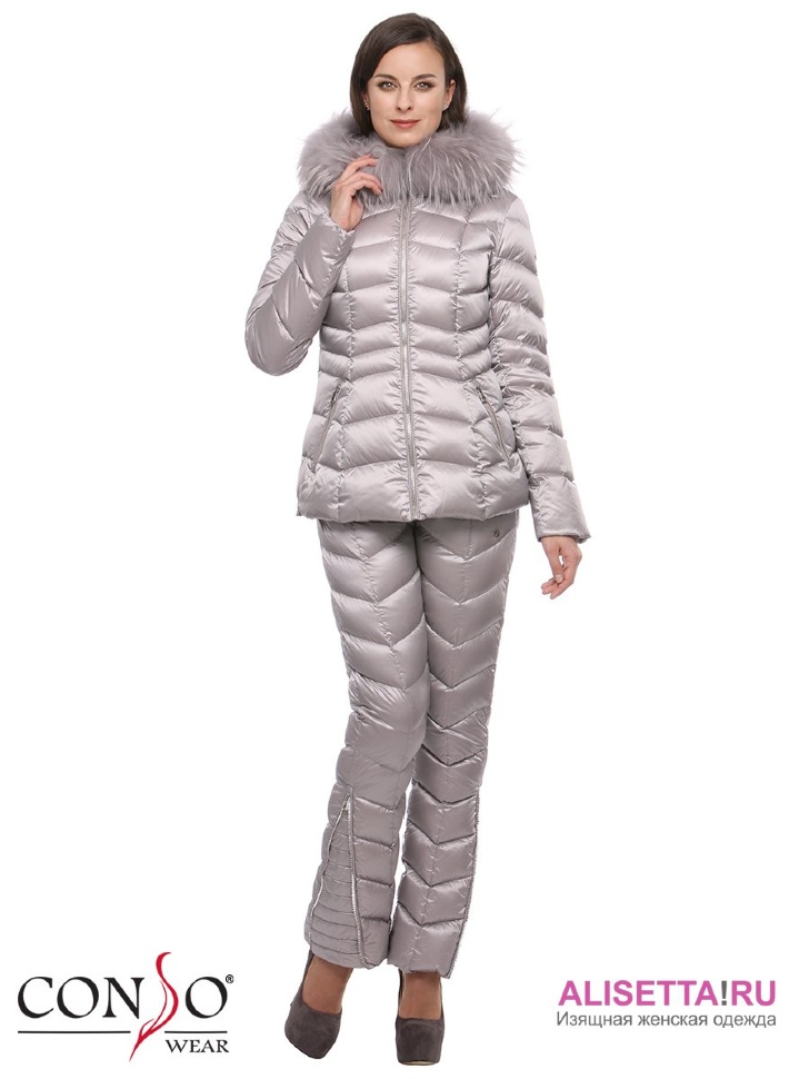 Комплект женский куртка+брюки Conso WSFP170553 - silver lilac – жемчужный