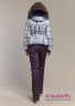 Зимняя пуховая женская куртка NAUMI 18 W 820 02 13 Chantal mix – Голубой ​среднего объема. Рукав втачной двухшовный с меховой манжетой по низу рукава Вид сзади