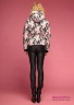 Куртка пуховая Miss NAUMI 18 W 141 00 11 Grace Rose/Black – Принт розовый/Черный, приталенного силуэта, накладной пояс. Горизонтальная средняя стежка. Вид сзади