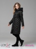 Модное пальто Conso WM 180521 - nero – черный с завышенной талией длиной ниже колена. Фото 2