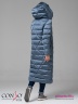 Оригинальное пальто Conso WL 180529 - storm – синий прямого силуэта длины миди. Свободный отложной воротник, зафиксированный кнопкой. Фото 9