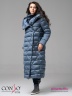 Оригинальное пальто Conso WL 180529 - storm – синий прямого силуэта длины миди. Свободный отложной воротник, зафиксированный кнопкой. Фото 3